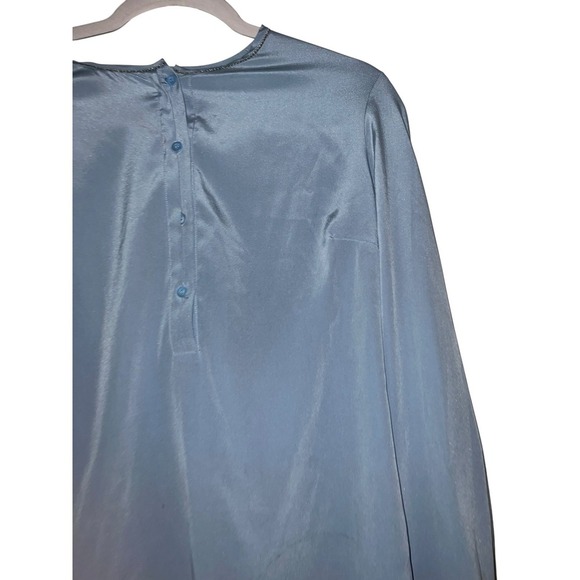 PESERICO silk blouse sz 42 crew neck long sleeve avant garde elegant - Picture 1 of 8